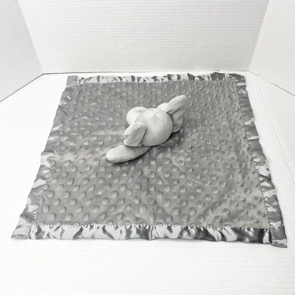 Pro Goleem Elephant Plush Lovey Security Blanket Gray Dot Satin Edge - Picture 5 of 7